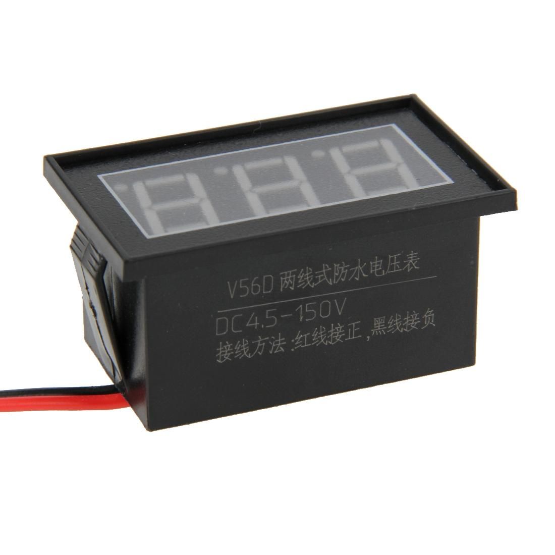 V56D 2 Wires Blue Display LED Waterproof Digital Voltage Meter, Measure Voltage: DC 4.5-150V (Style1)