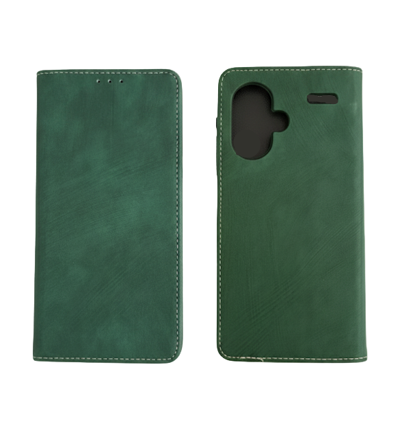 For Xiaomi Redmi Note 13 Pro+ 5G Cell Phone Cases Vintage PU Leather Flip Stand Cover - Green