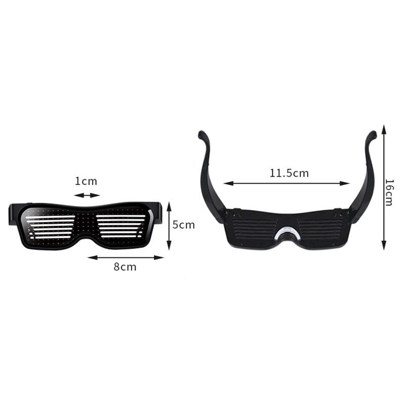 Night Club Bar Disco LED Light-emitting USB Charging Shutter APP Bluetooth Glasses (Yellow)