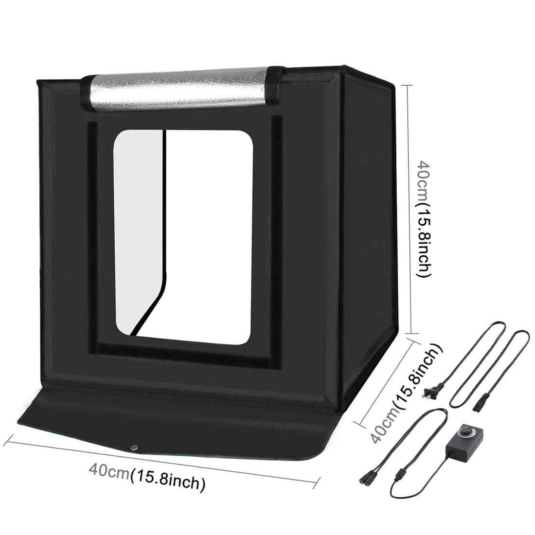 PULUZ 40cm Folding Portable 24W 5500K White Light Photo Lighting Studio Shooting Tent Box Kit with 6 Colors Backdrops , Size: 40cm x 40cm x 40cm (AU Plug)