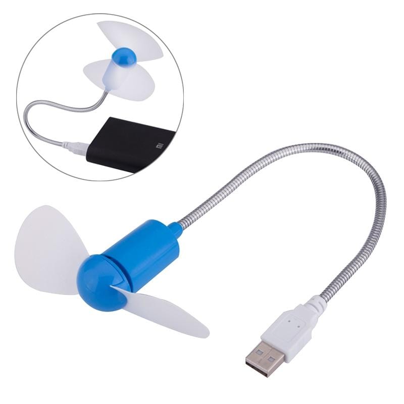 Portable USB Powered 2-Blade Mini Fan, Length: 32cm (Blue)