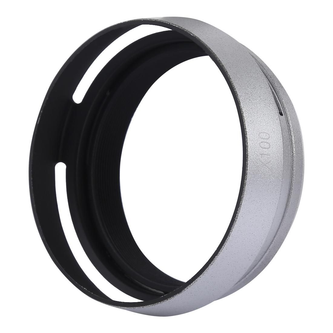 49mm Metal Vented Lens Hood for Fujifilm X100 (Silver)