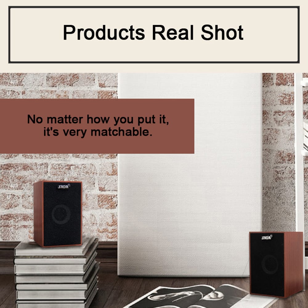 SADA V-160 USB Wired Wooden Combination Speakers Computer