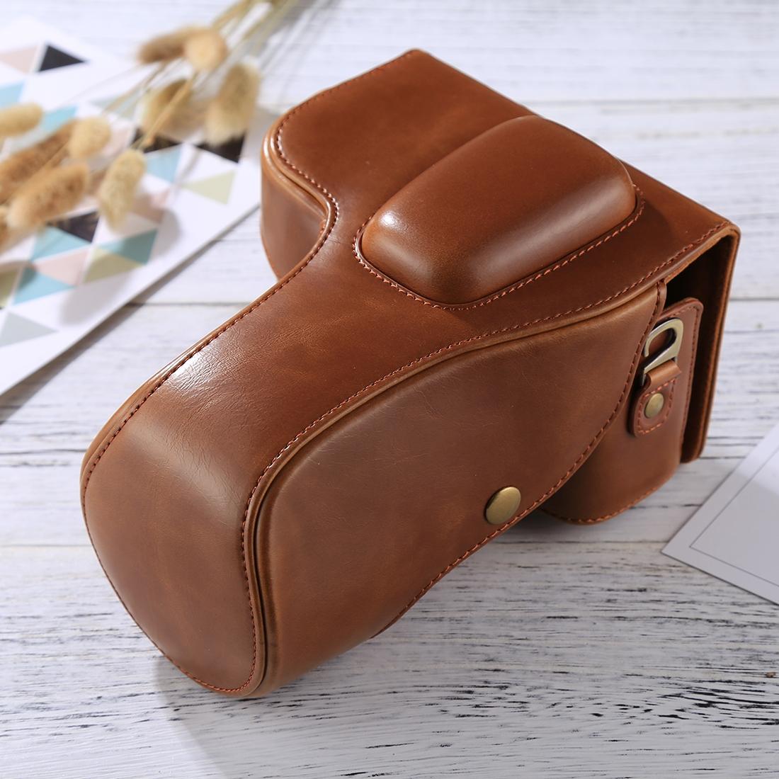Full Body Camera PU Leather Case Bag for Nikon D3200 / D3300 / D3400 (Brown)