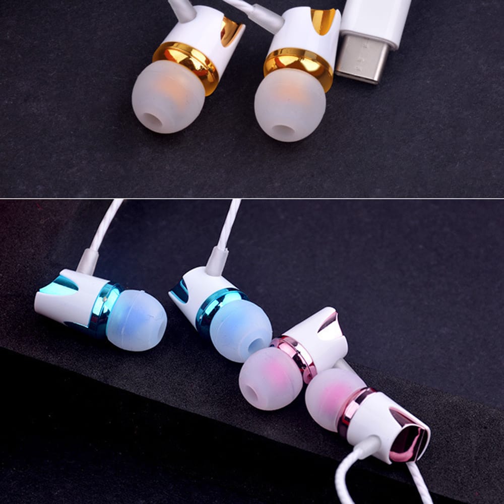 USB Type-C Wired Earphones Portable In-Ear Headphones Line