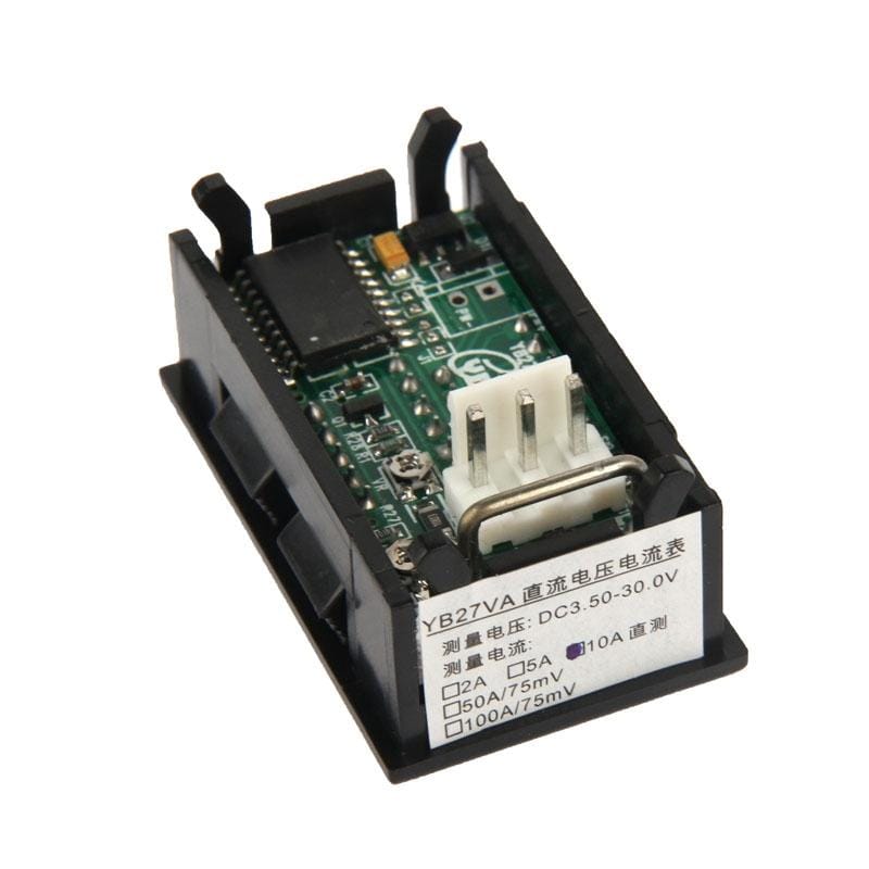 2 in 1 3 Wires DC LED Digital Display Voltage / Ampere Meter (Black)