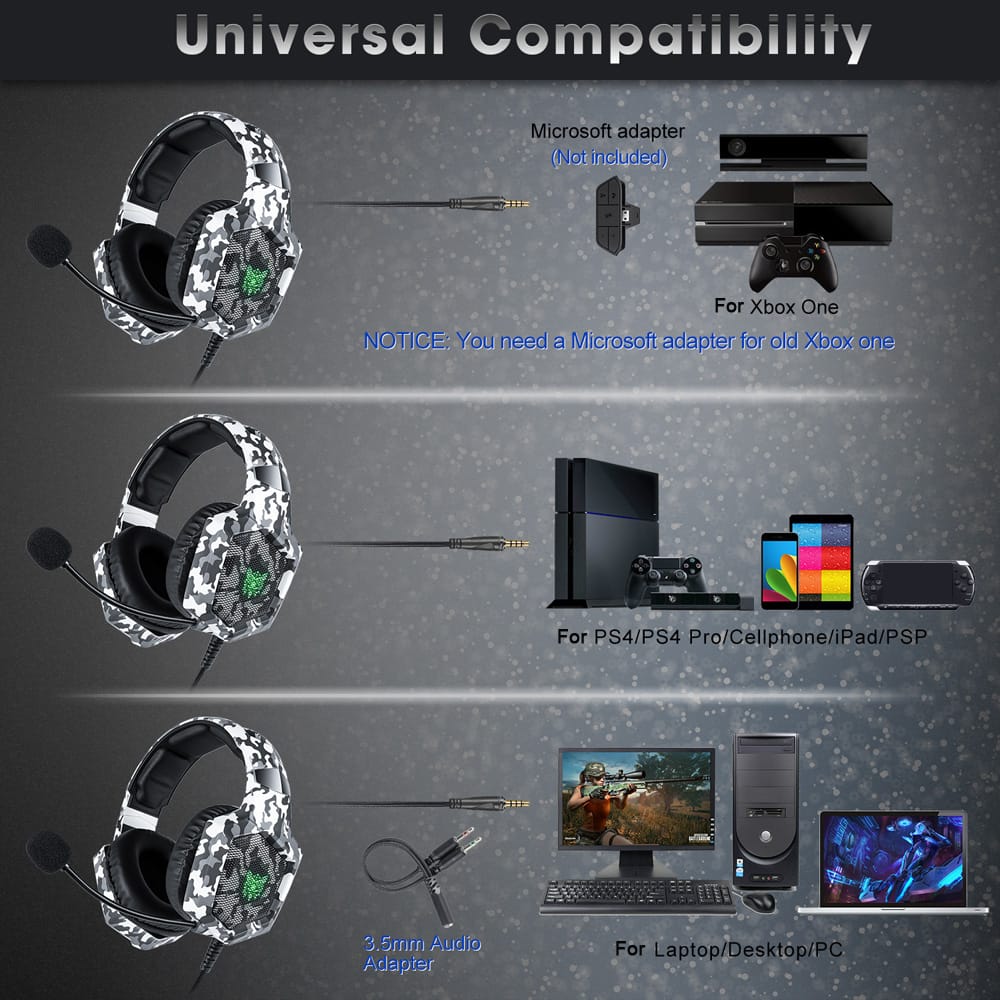 ONIKUMA K8 3.5mm Gaming Headset Stereo Over-ear Headphones