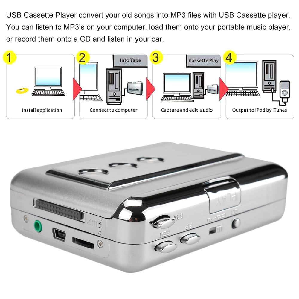 ezcap218B USB Cassette Capture Cassette Tape-to-MP3