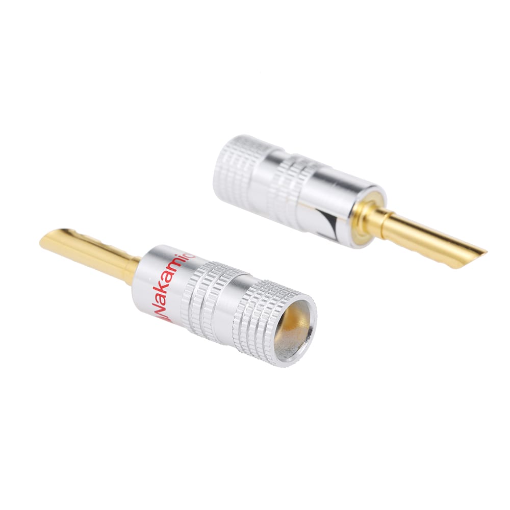 24K Gold Plated Copper 4mm Banana Plug Black & Red Speaker - 6 Pairs