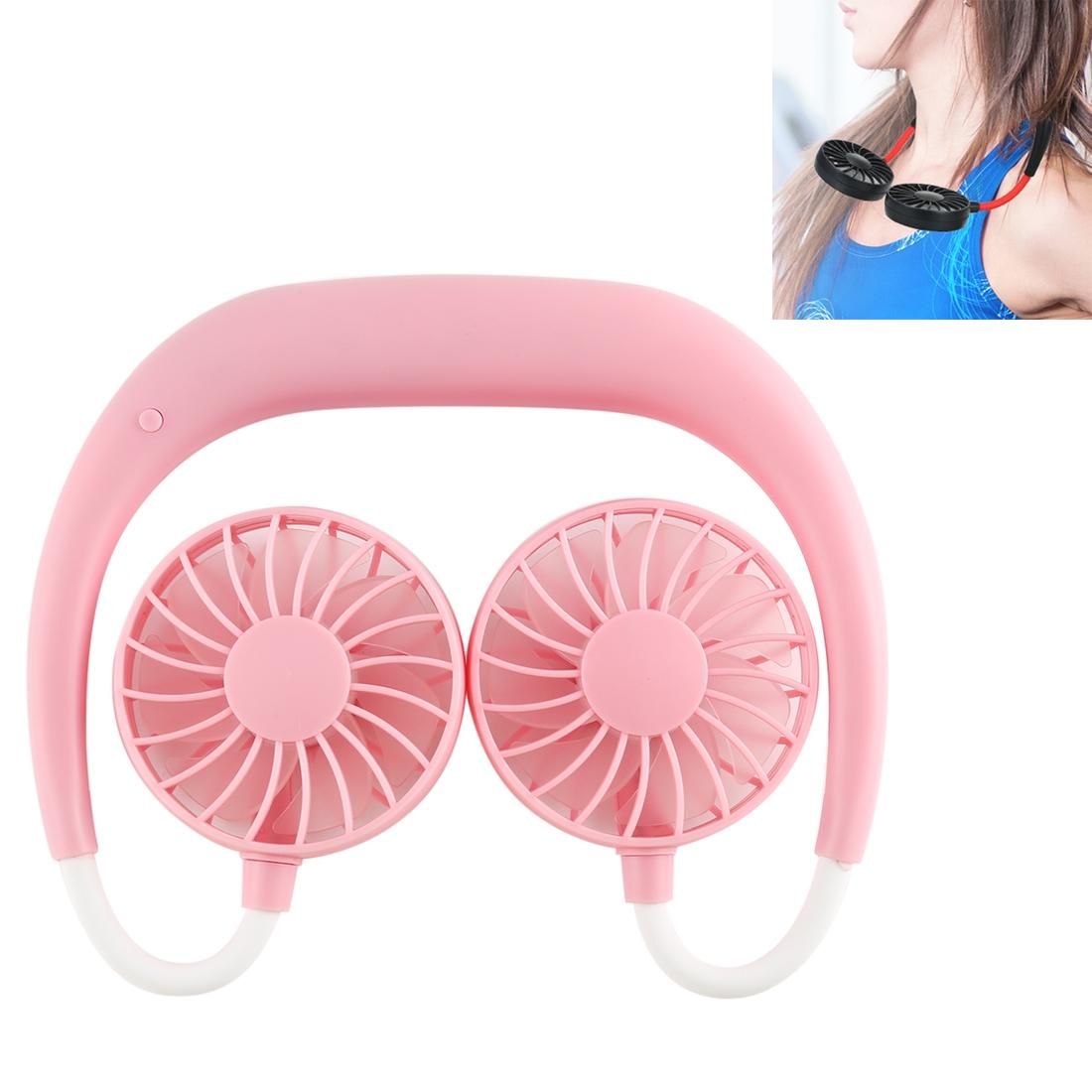 Multi-function Portable Adjustable Wearable Sport Fan (Coral Red)