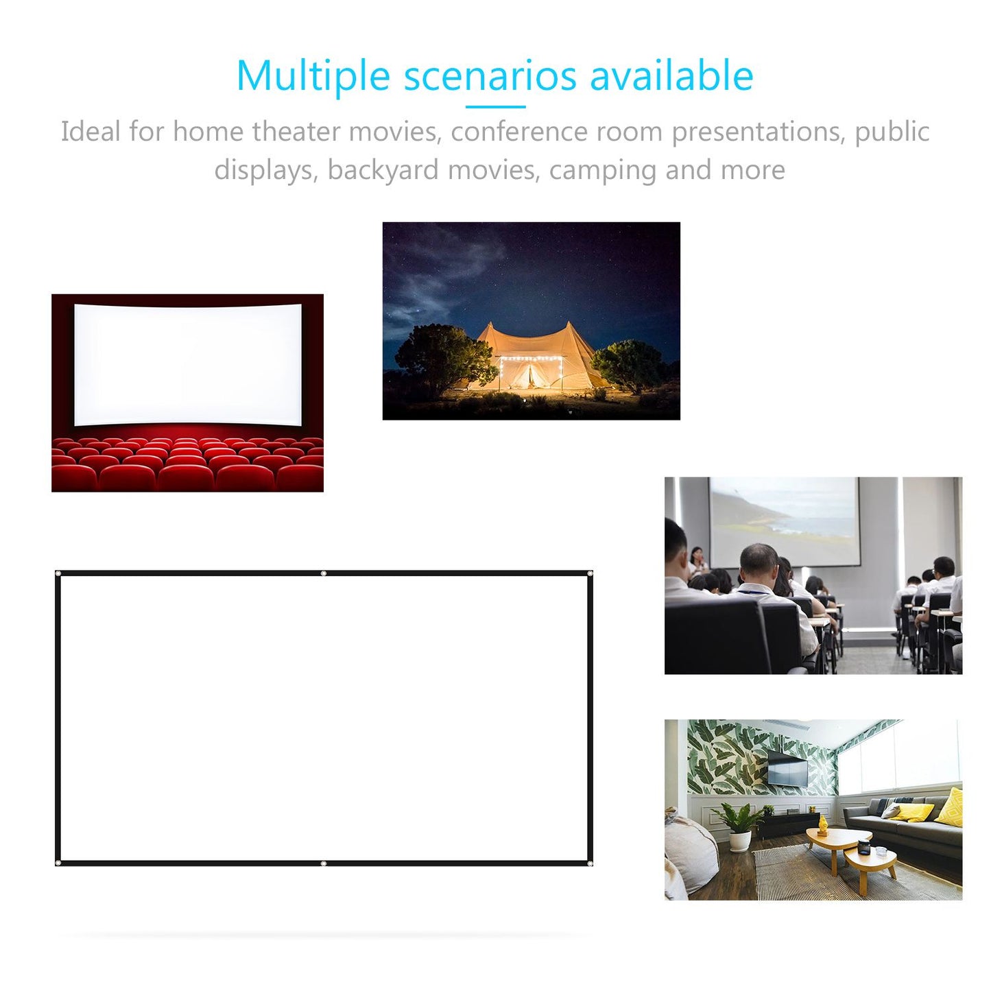 150 inches Projector Screen Widescreen 16:9 Portable - 150 inches