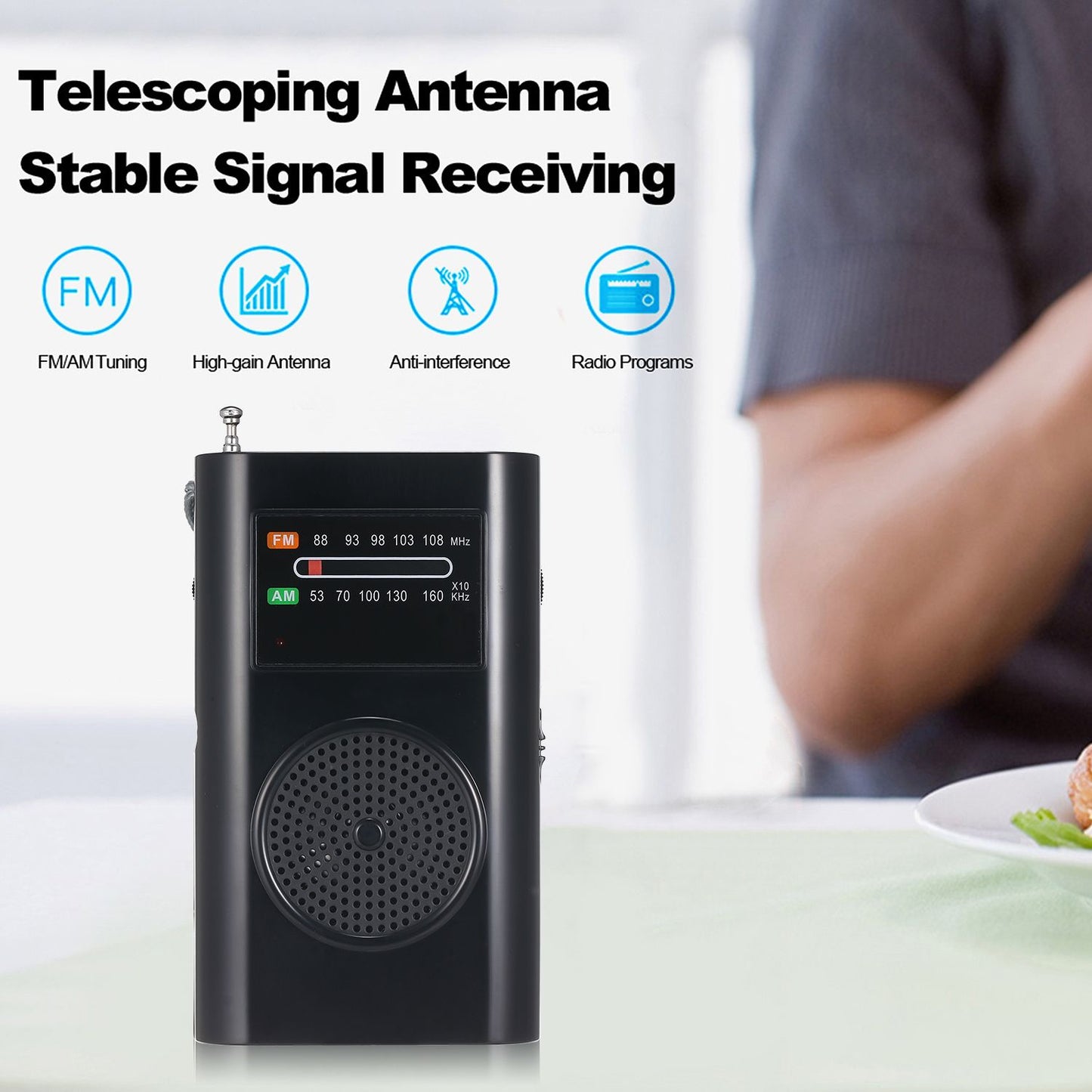 RD-206 Mini AM FM Radio 2 Band Radio Receiver Portable