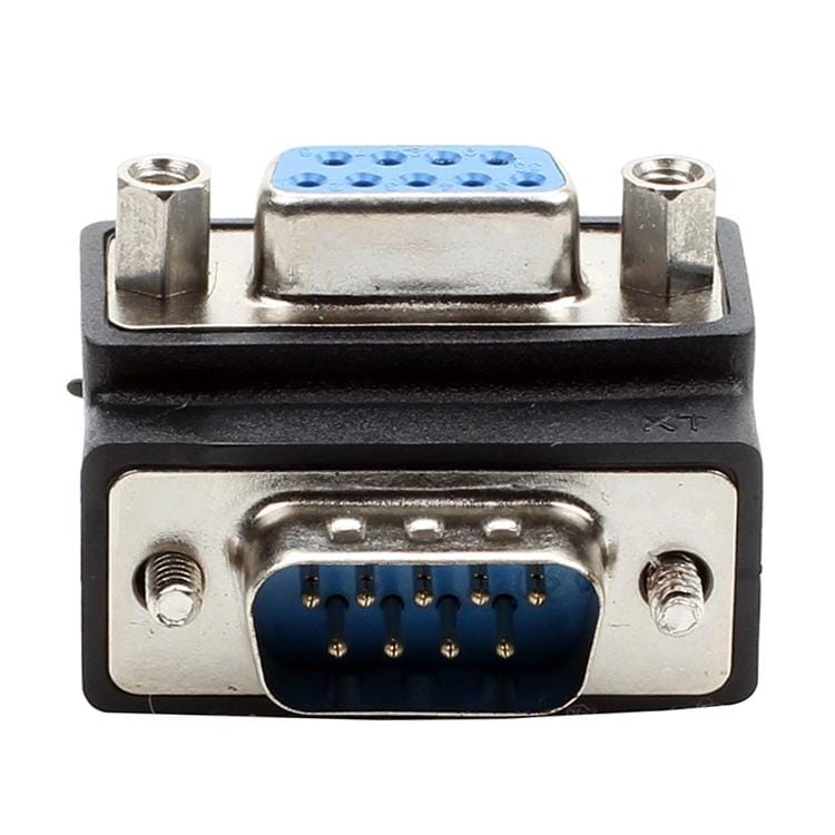 RS232 DB9 Pin Male to Female 90 Degree Elbow Conversion Head