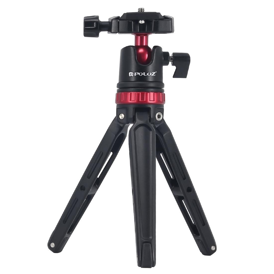 PULUZ Pocket Mini Adjustable Metal Desktop Tripod Mount with 360 Degree Ball Head for DSLR & Digital Cameras, Adjustable Height: 11-20.2cm (Blue)