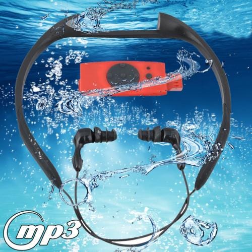 8GB Waterproof IPX8 Swimming Surfing SPA Music Sports MP3 Player with FM Radio , Black (Red)