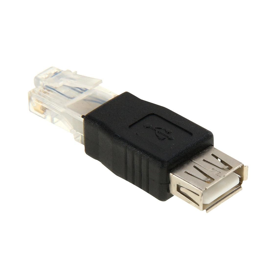 RJ45 Male to USB AF Adapter (Black)