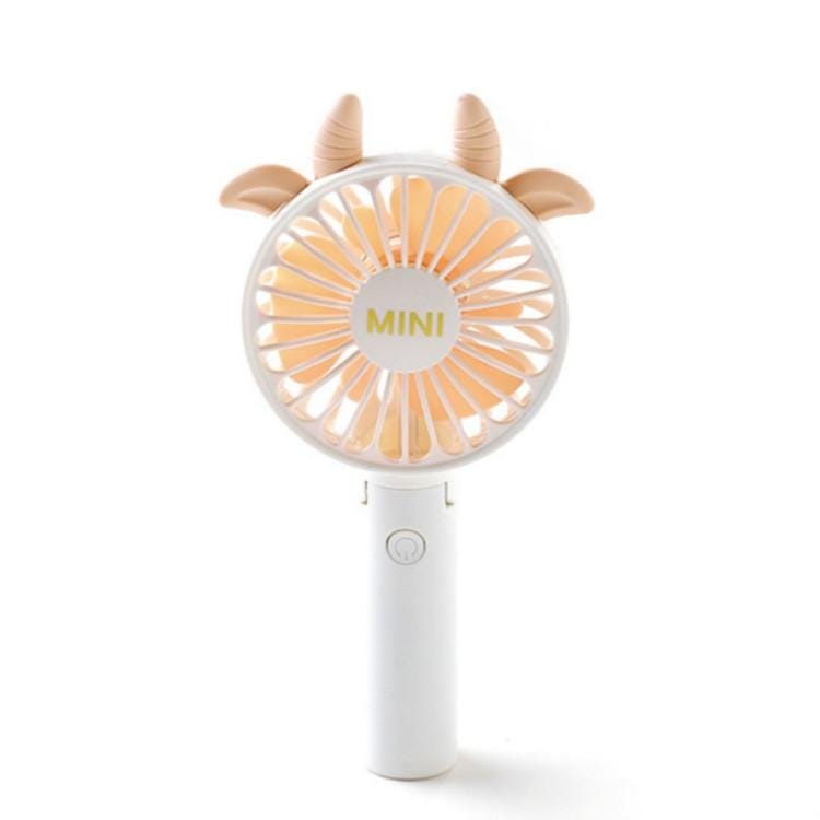 USB Rechargeable Student Dormitory Hand-held Portable Folding Fan ( Orange Horn )