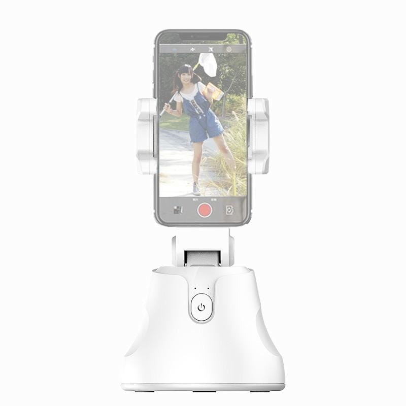 Apai Genie 360 Degree Rotation Panoramic Head Bluetooth Auto Face Tracking Object Tracking Holder with Phone Clamp for Smartphones, GoPro, DSLR Cameras (White)