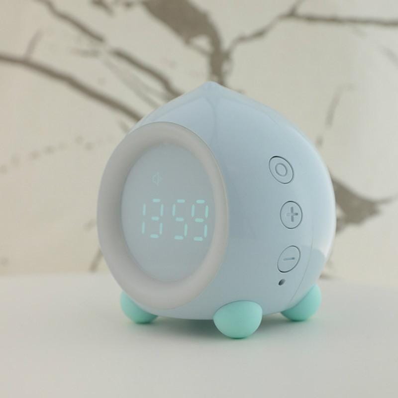 Creative Cartoon Peach Smart Alarm Clock Multifunctional Children Sleep with Luminous Electronic Clock, Style:Bluetooth (Blue)