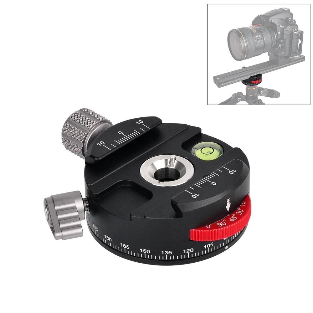 PULUZ Aluminum Alloy Coaxial Indexing Clamp Scale Fluid 360 Degree Panorama Base Mount Tripod Head