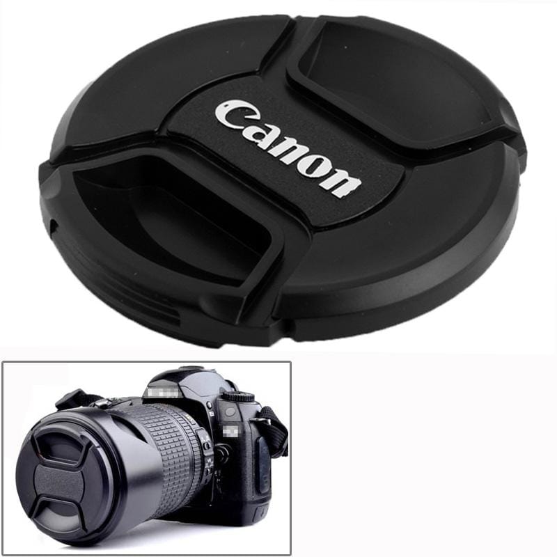 LC-77 77mm Center Pinch Camera Lens Cap for Canon (Black)