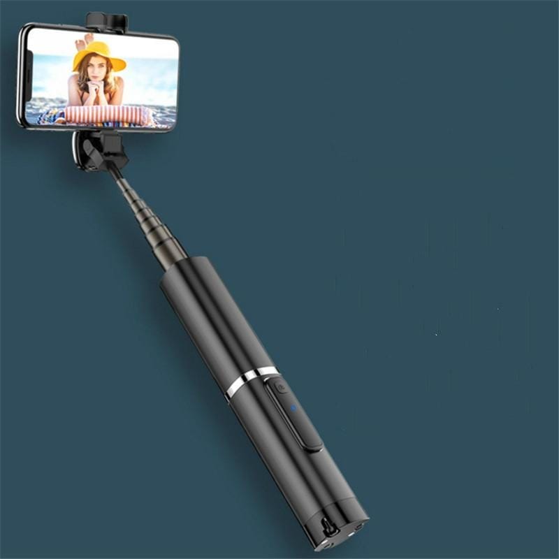 Handheld Wireless Bluetooth Concealed Telescopic Stand One Bluetooth Selfie Stick (Black)