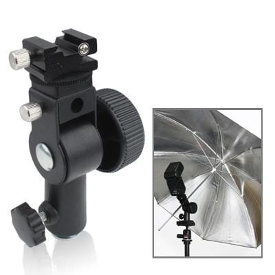 Flash Light Stand Bracket D Type with Screw Hole (Black)