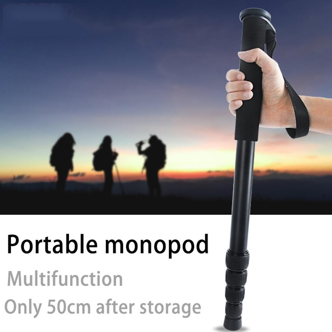 BEXIN P285-A Portable Travel Outdoor DSLR Camera Aluminum Alloy Monopod Holder (Black)