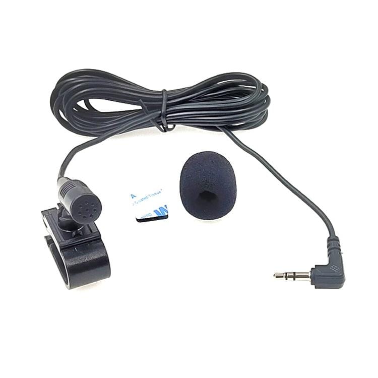 ZJ025MR Stick-on Clip-on Lavalier Stereo Microphone for Car GPS / Bluetooth Enabled Audio DVD External Mic, Cable Length: 3m, 90 Degree Elbow 3.5mm Jack
