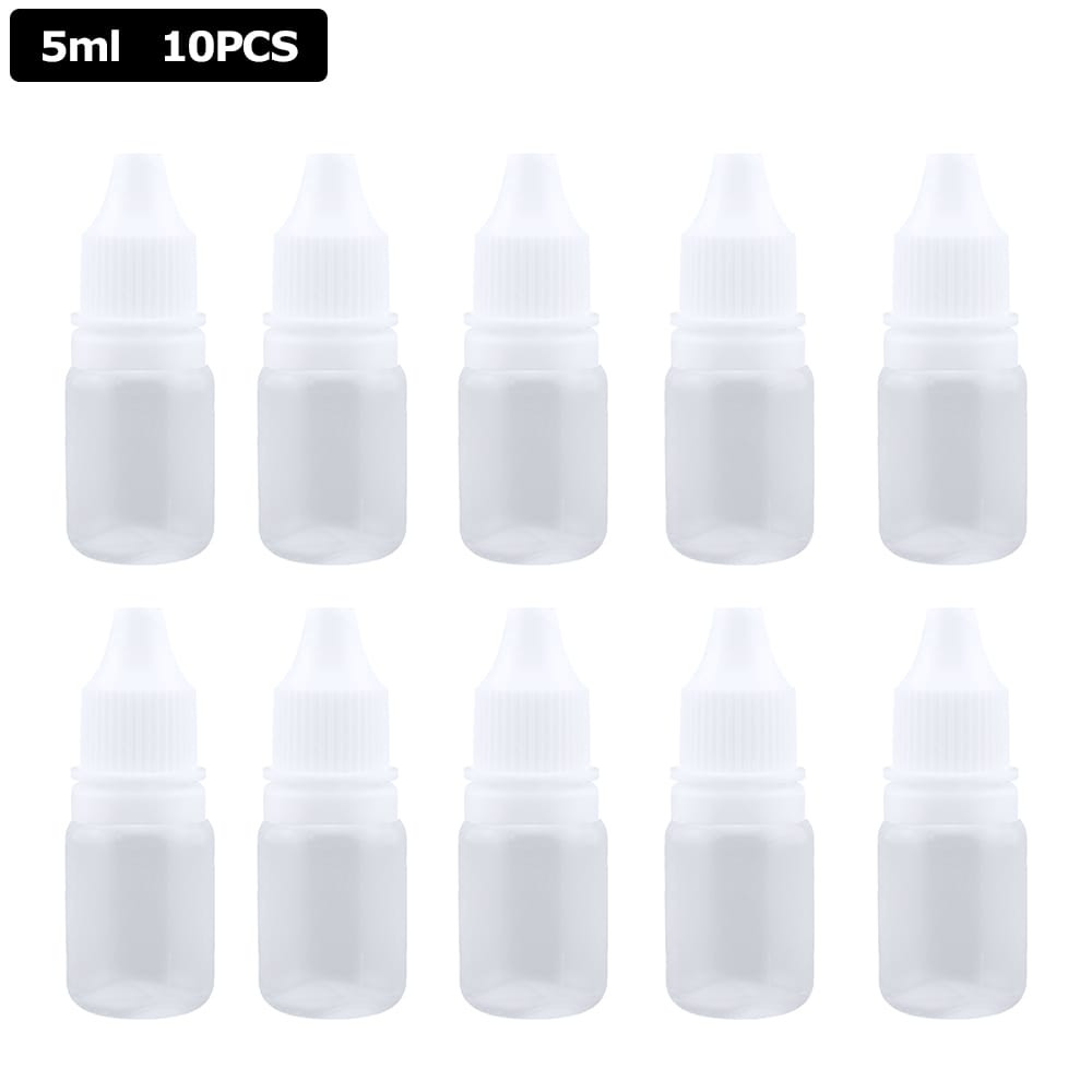 10Pcs 5ml Empty Refillable Plastic Squeezable Dropper Bottle - 5ml