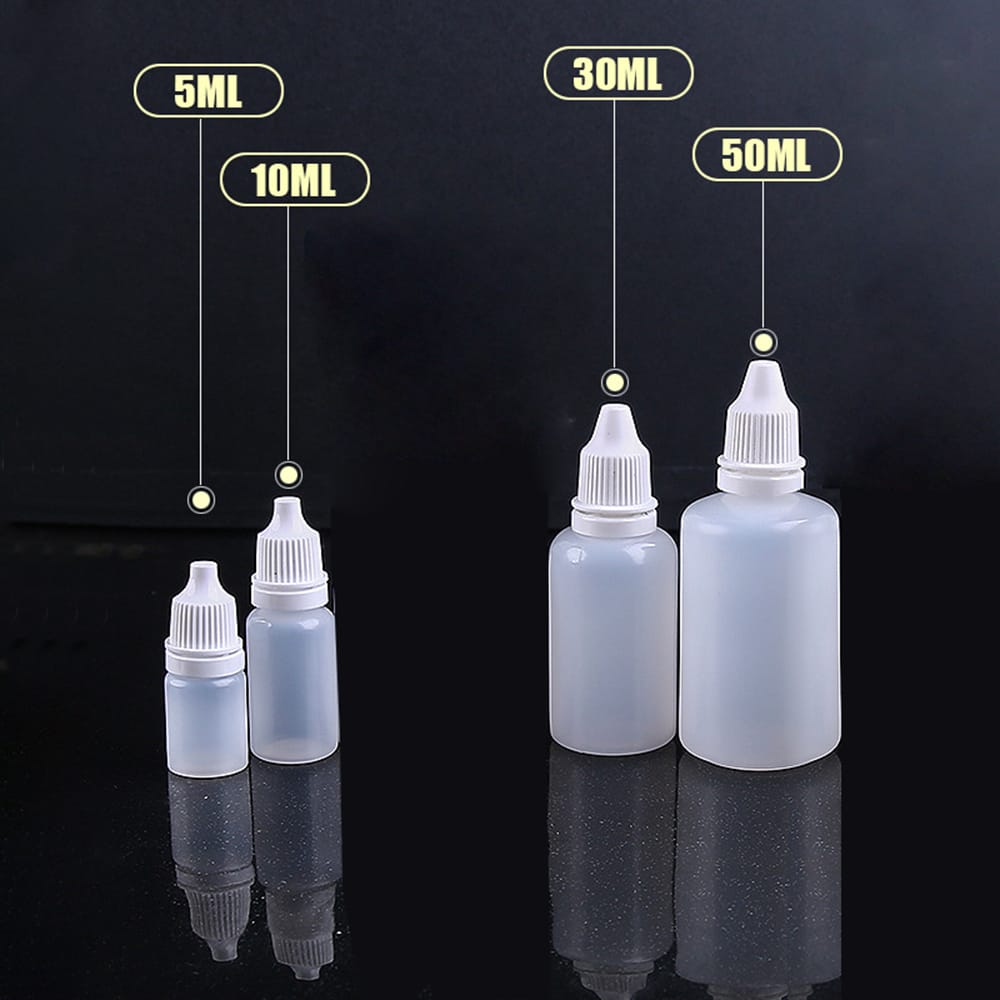 10Pcs 5ml Empty Refillable Plastic Squeezable Dropper Bottle - 5ml