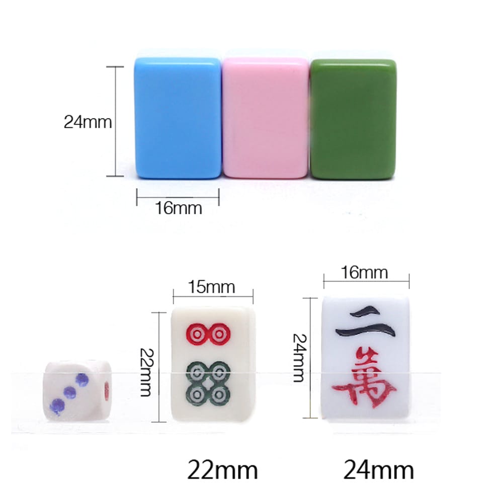 24mm Portable Mini Mahjong Set Travel Traditional Chinese