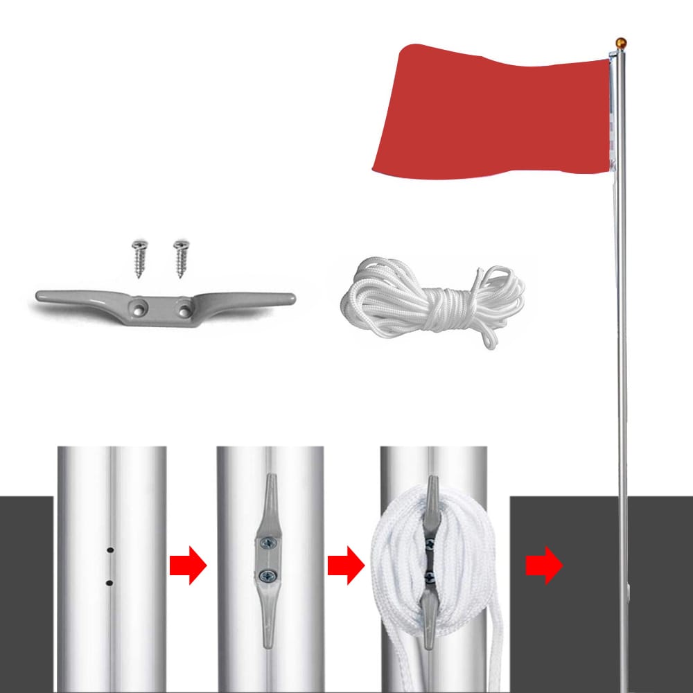DIY Manual Flagpole Fitting Portable Simple Hardware Flag