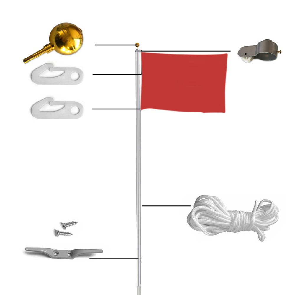 DIY Manual Flagpole Fitting Portable Simple Hardware Flag