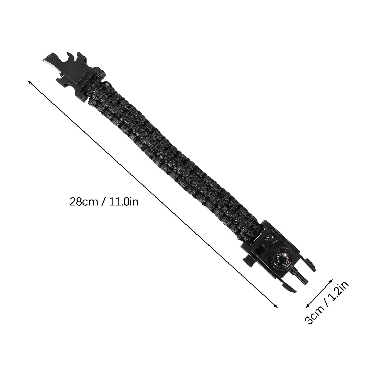 2 PCS Adjustable Paracord Survival Bracelet Multifunctional