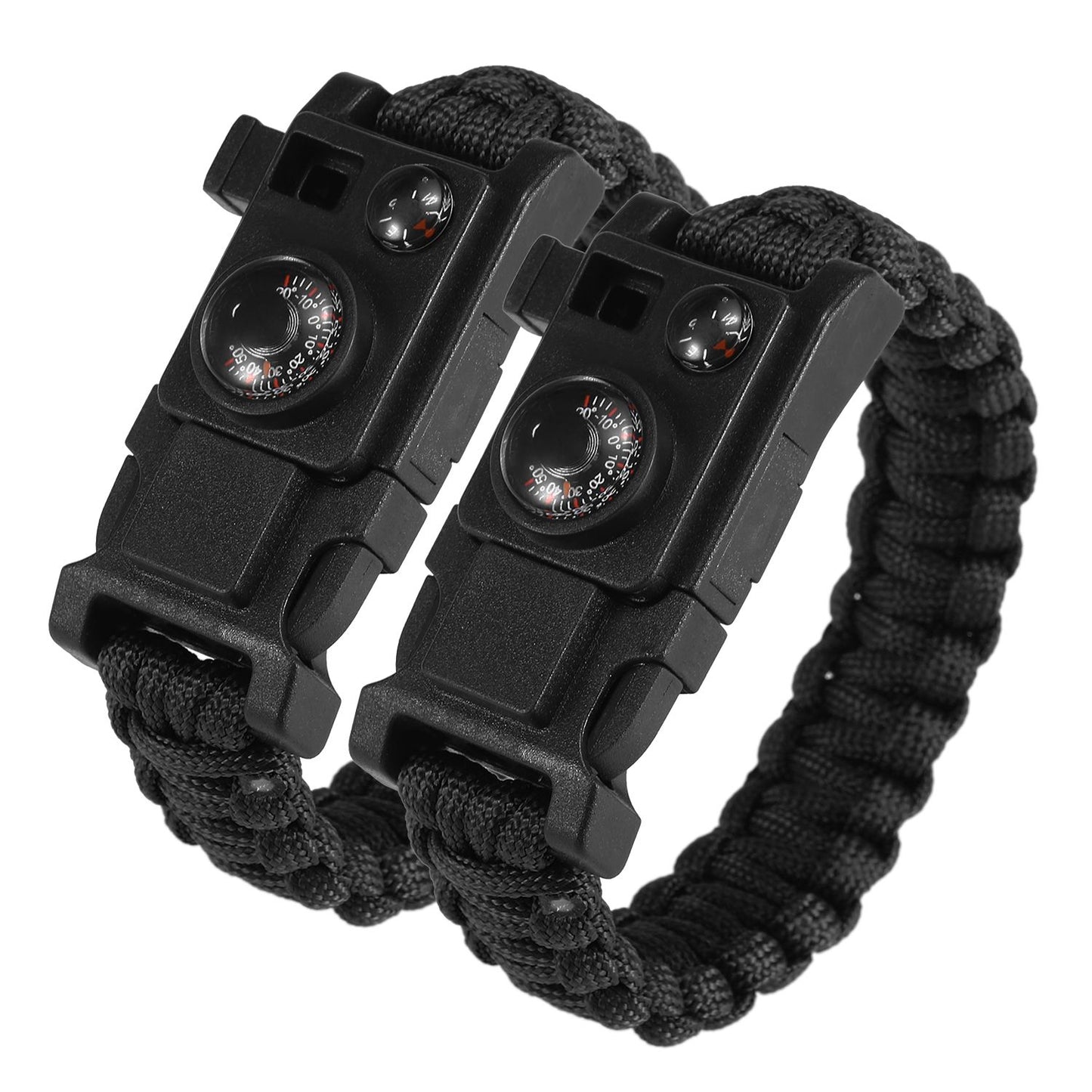2 PCS Adjustable Paracord Survival Bracelet Multifunctional