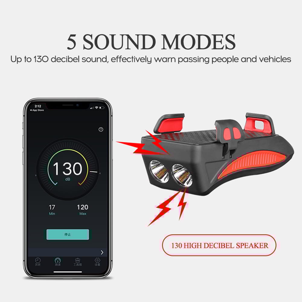 Bicycle Mobile Phone Bracket Riding Front Light Speaker