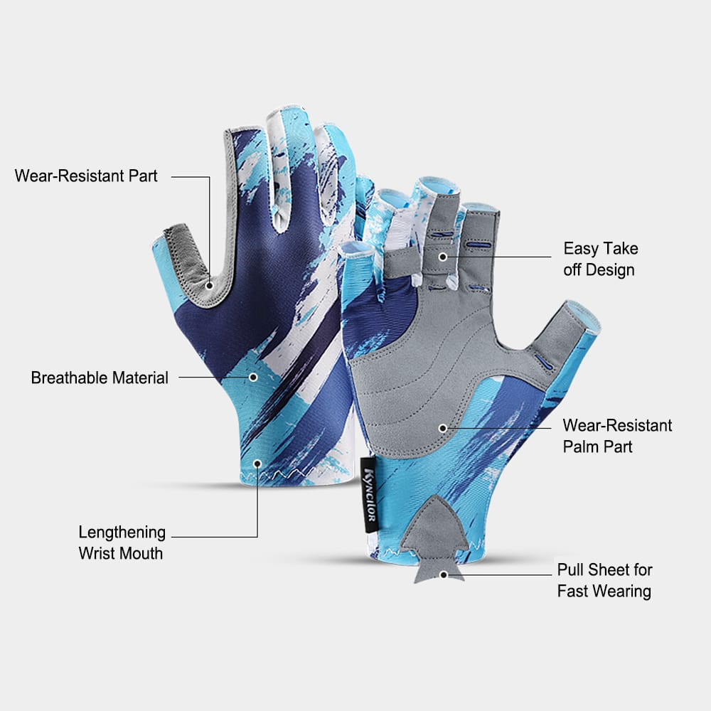 Kyncilor Outdoor Fishing Gloves Men Women Breathable - L