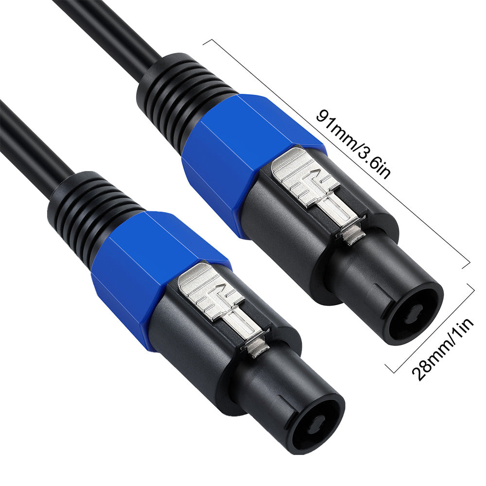 JUNSUNMAY 10FT Male to Male Speakon Cable with Twist Lock, Audio Amplifier Connection Cord