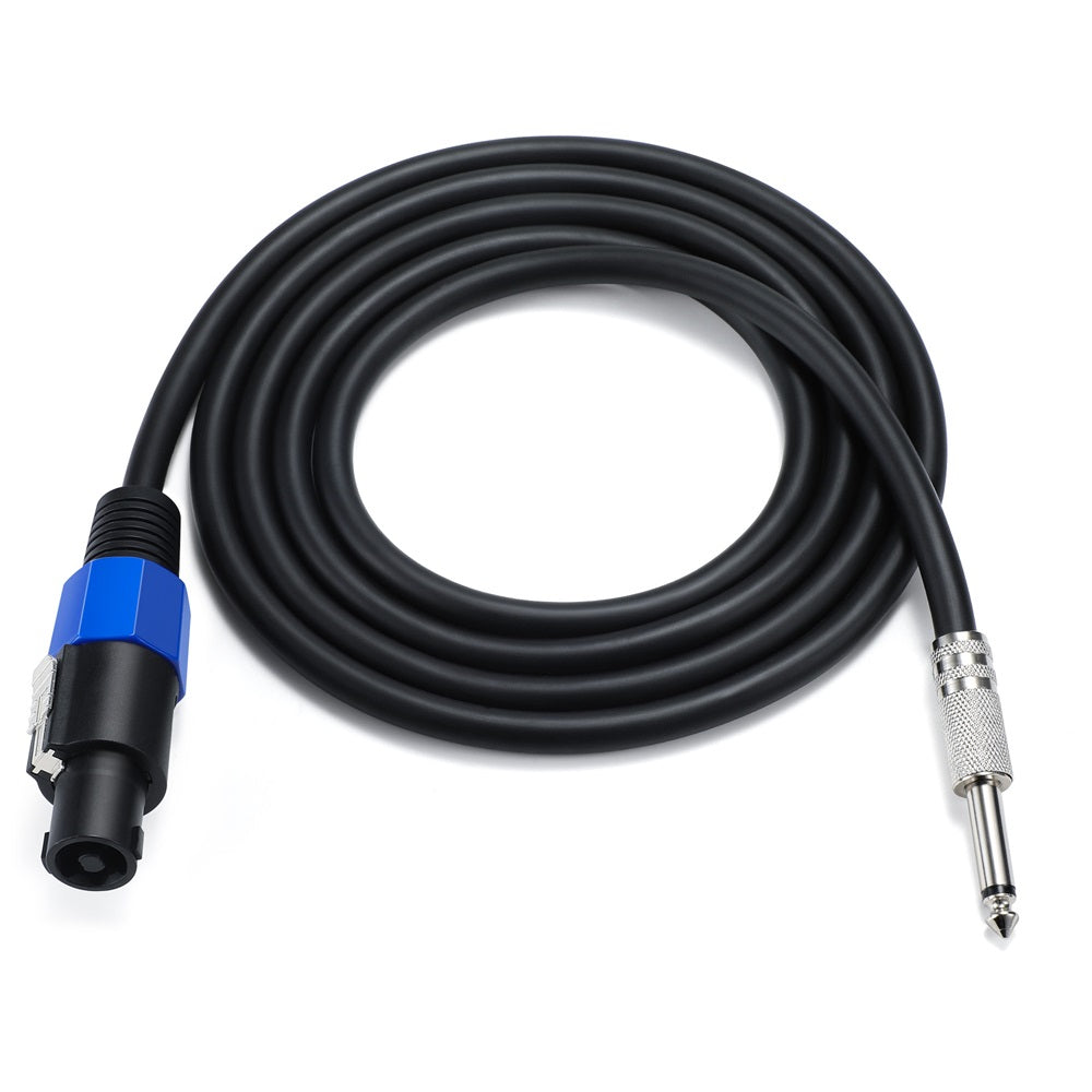 JUNSUNMAY 50FT Speakon Male to 6.35mm Male Cable Audio Speaker Connection Cord with Twist Lock