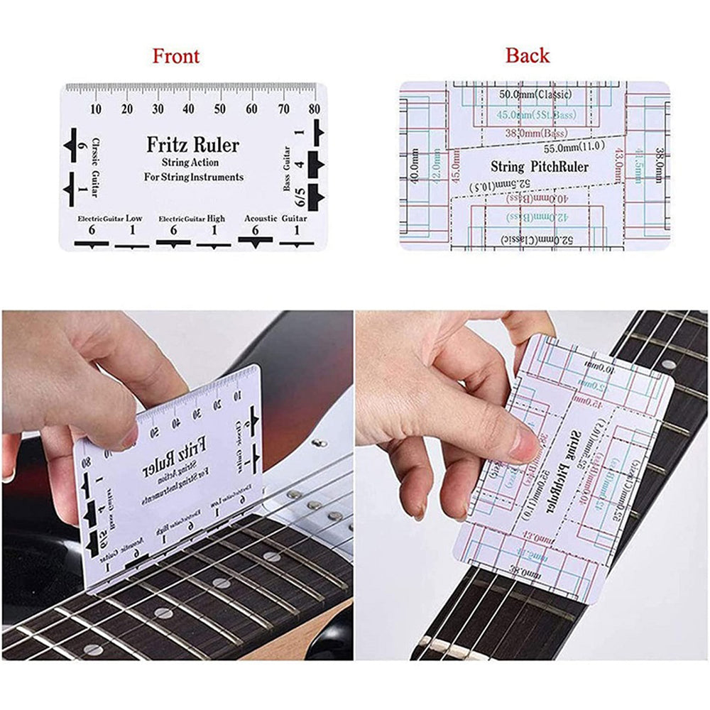 Plastic Fritz Ruler Guitar String Action Gauge Measuring Tool for Bass Instrument Accessories