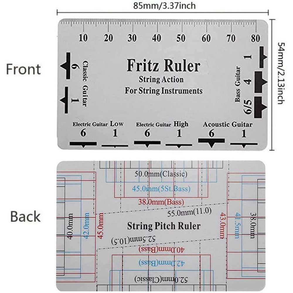 Plastic Fritz Ruler Guitar String Action Gauge Measuring Tool for Bass Instrument Accessories