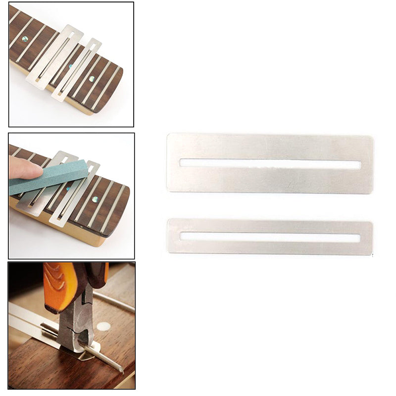 2Pcs Guitar Fingerboard Guards Stainless Steel Guitar Fingerboard Protector (Wide+Narrow)