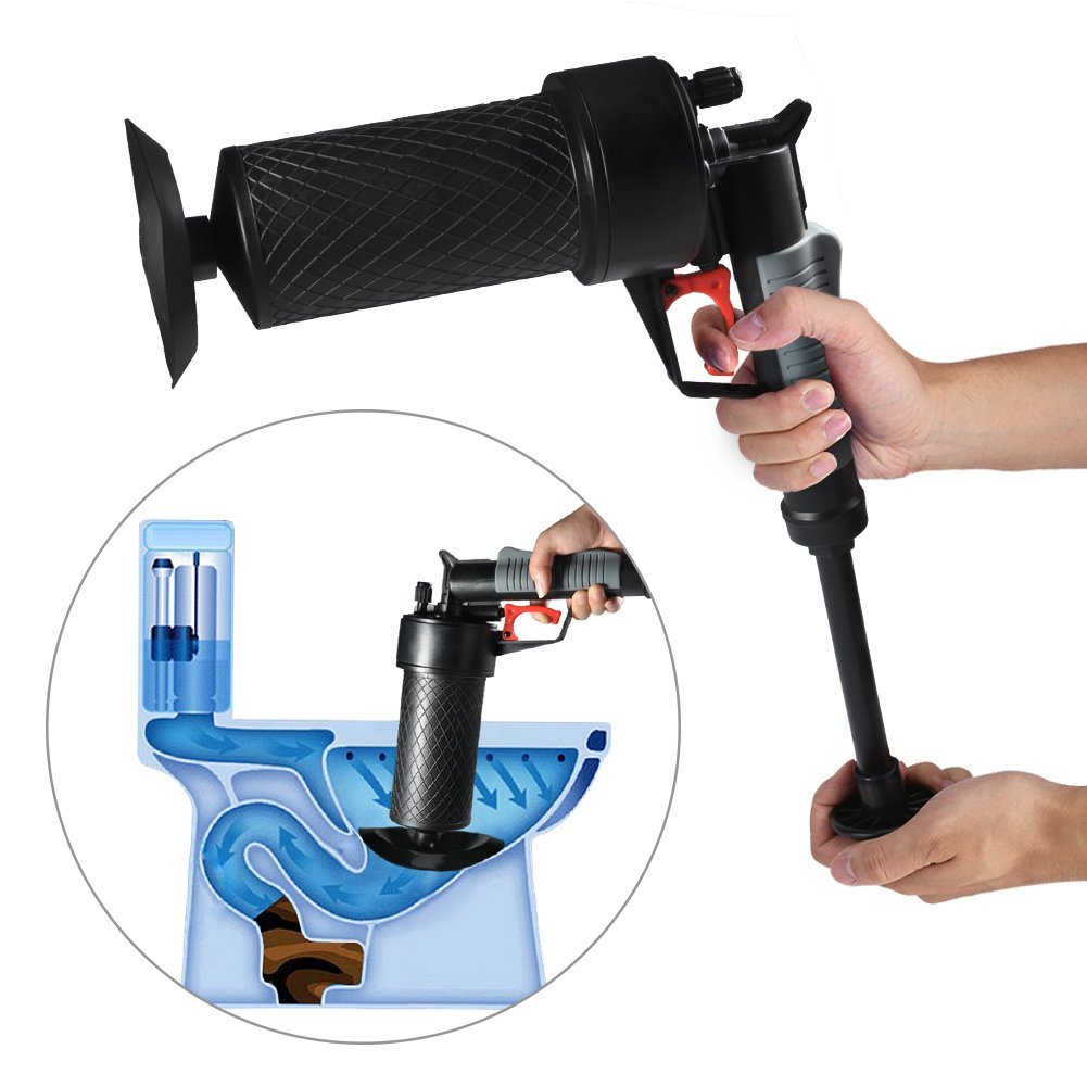 High Pressure Kitchen Toilet Drain Pipes Sinks Air Power Blaster Cleaner Plunger