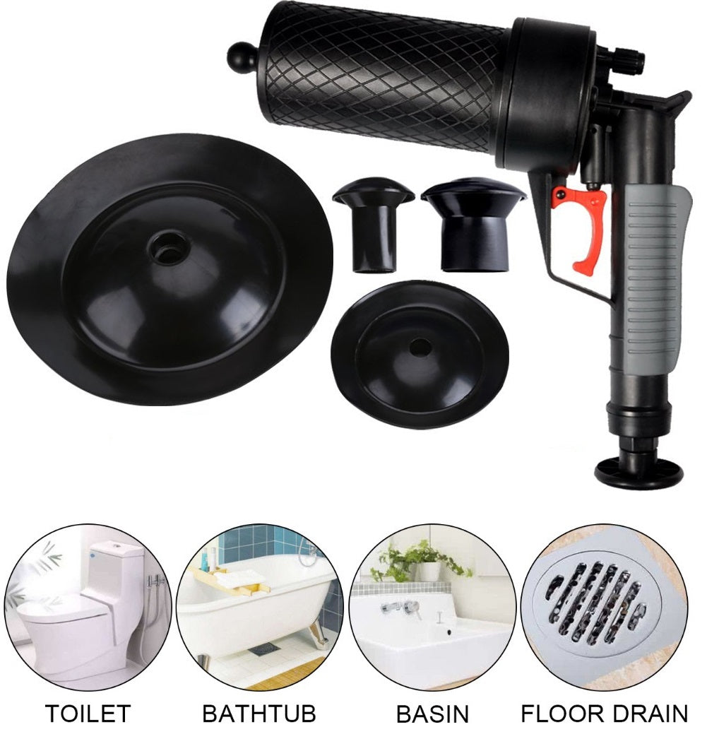 High Pressure Kitchen Toilet Drain Pipes Sinks Air Power Blaster Cleaner Plunger