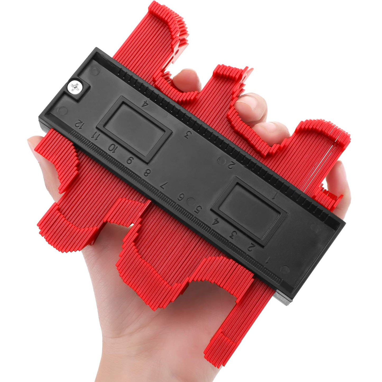 Universal Energy Irregular Radio Scale Profile Gauge Measuring Tool - Red/10-inch