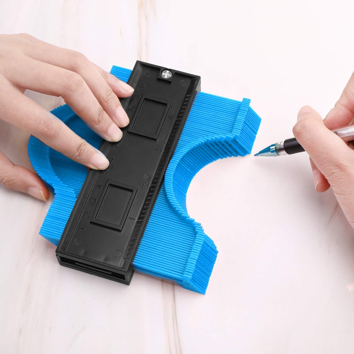 Universal Energy Irregular Radio Scale Profile Gauge Measuring Tool - Blue/6-inch