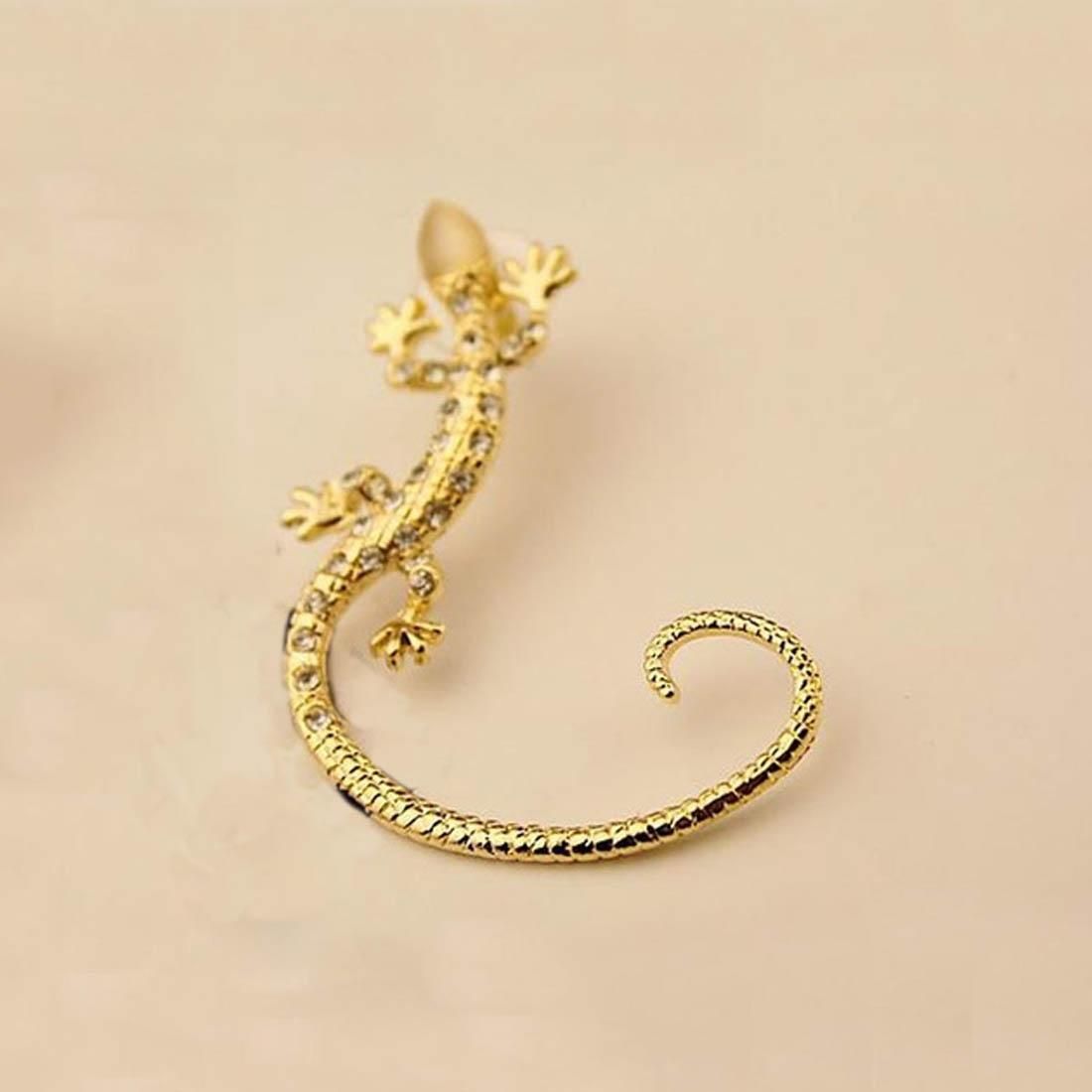 Women Fashion Elegant Charming Lizard Design Earrings (Gold)