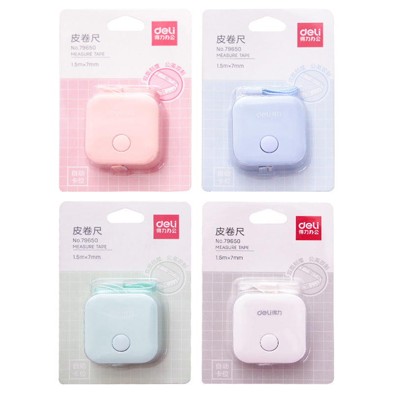 Portable Mini Pull Ruler Keychain 1.5m Easy Retractable Tape Measure Tool Kit - Random Color