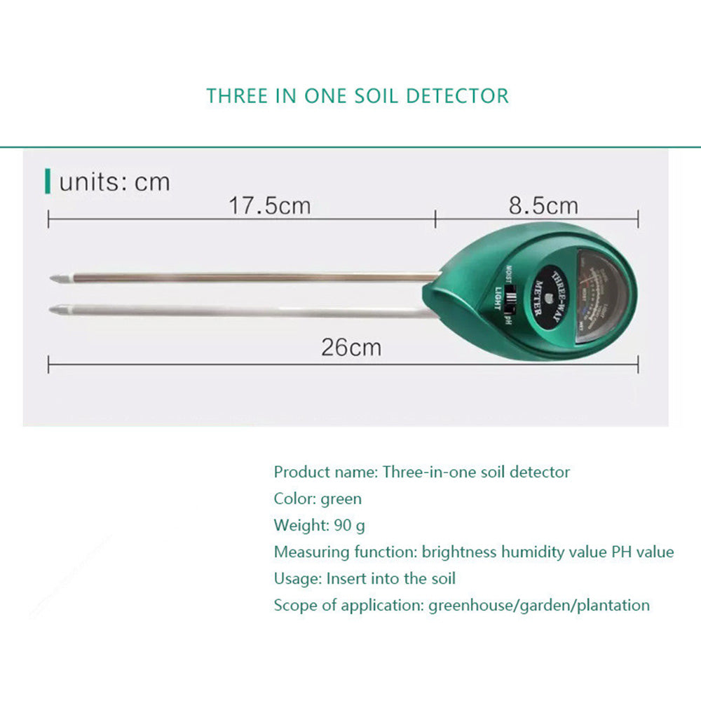ZZ-009 3 in 1 Soil Tester with PH/Light/Moisture Acidity Tester for Bonsai Tree Garden Care Farm